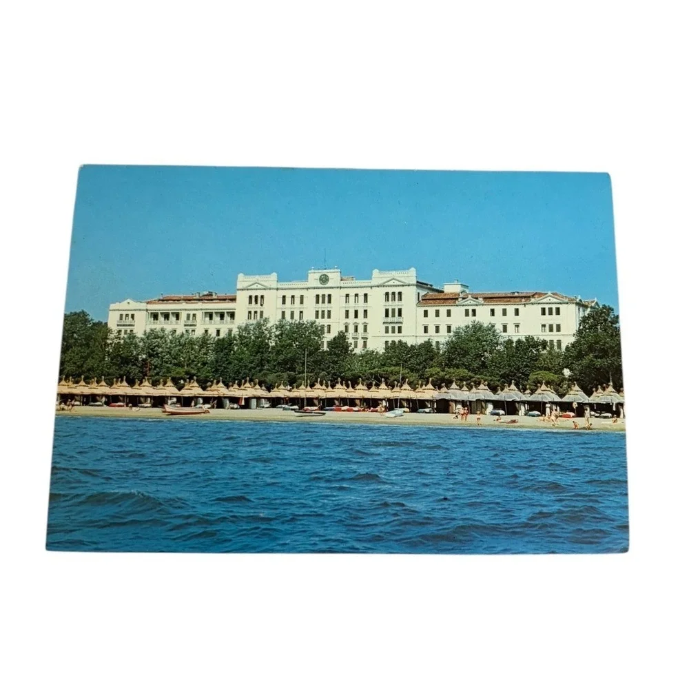Vintage Hotel Des Bains Venezia Lido Postcard Italy Beach Resort Building